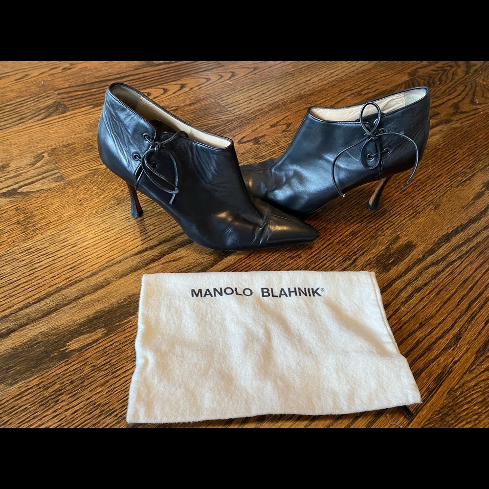 Manolo Blahnik black booties